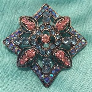 Beautiful multicolored diamond shaped brooch